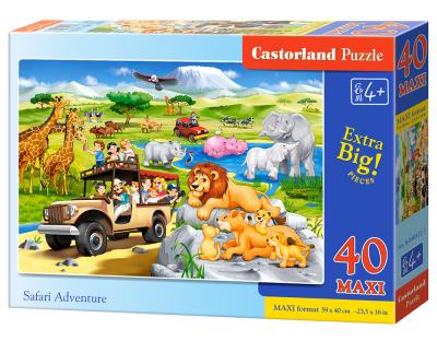 Puzzle 40 maxi - Safari Adventure CASTOR. Wydawca: Castorland. SmakLiter.pl Opakowanie Puzzle 40 maxi - Safari Adventure CASTOR
