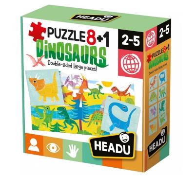Opakowanie Puzzle 8+1 Dinozaury HEADU