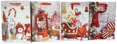 Opakowanie Torebka Lux z broaktem średnia Xmas ROZETTE