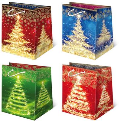 Opakowanie TOREBKI OZDOBNE T-7L SET S-24 ŚWIECĄCE CHOINKI 10 SZTUK