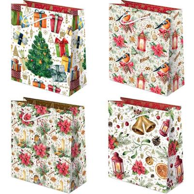 Opakowanie TOREBKI OZDOBNE XL SET S-28 ŚWIĘTA FARBY WODNE 10 SZTUK