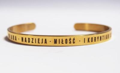 Opakowanie Bransoletka złota - Wiara nadzieja miłość