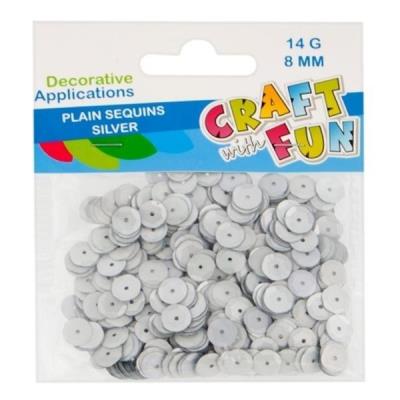 Opakowanie Cekiny gładkie 8mm srebrny