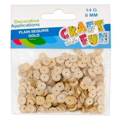 Opakowanie Cekiny gładkie 8mm złoty