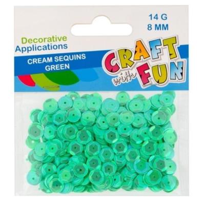 Opakowanie Cekiny kremowe 8mm zielony