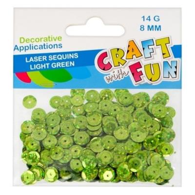 Opakowanie Cekiny laser 8mm jasny zielony