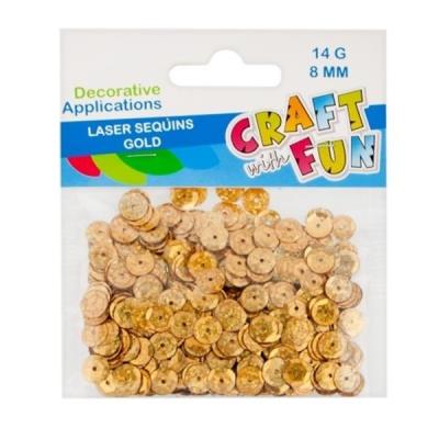 Opakowanie Cekiny laser 8mm złoty