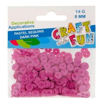 Opakowanie Cekiny pastelowe 8mm ciemny różowy