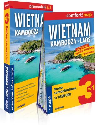 Comfort!map Wietnam, Kambodża, Laos 3w1 w.2020. Autor: Królczyk Jakub. SmakLiter.pl Okładka książki Comfort!map Wietnam, Kambodża, Laos 3w1 w.2020