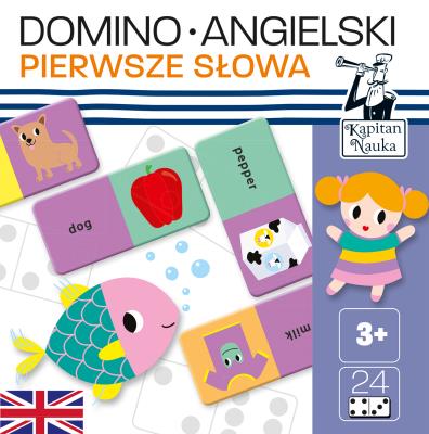 DOMINO ANGIELSKI PIERWSZE SŁOWA KAPITAN NAUKA. Autor: Opracowanie zbiorowe. SmakLiter.pl Okładka książki DOMINO ANGIELSKI PIERWSZE SŁOWA KAPITAN NAUKA