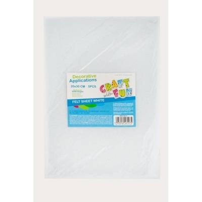 Opakowanie Filc arkusz biały 20x30 5el