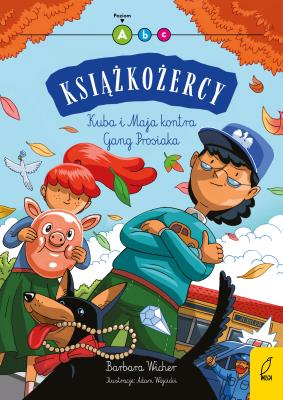 Książkożercy. Kuba i Maja kontra Gang Prosiaka. Autor: Wicher Barbara. SmakLiter.pl Okładka książki Książkożercy. Kuba i Maja kontra Gang Prosiaka