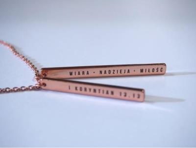 Opakowanie Naszyjnik różowe złoto - Wiara nadzieja miłość