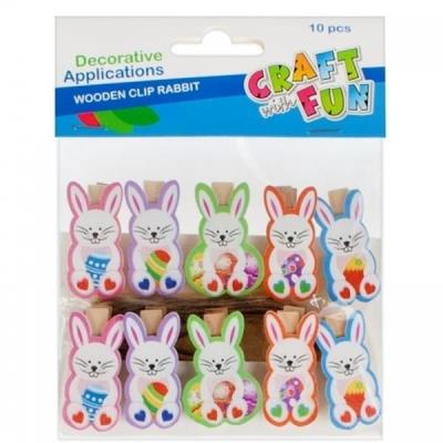 Opakowanie Ozdoba drweniany spinacz królik 10szt