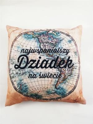 Poduszka Mapy Najwspanialszy Dziadek na świecie. Wydawca: Jawi. SmakLiter.pl Opakowanie Poduszka Mapy Najwspanialszy Dziadek na świecie
