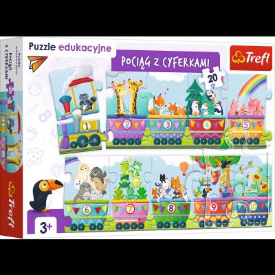Opakowanie PUZZLE EDUKACYJNE POCIĄG Z CYFERKAMI