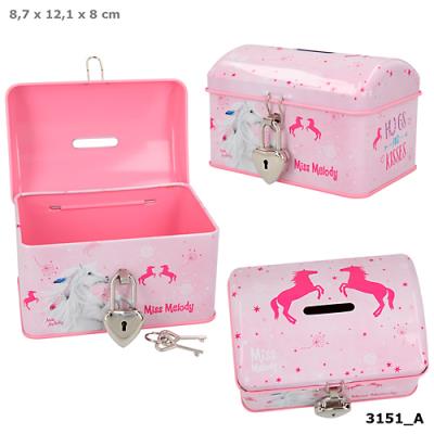 Opakowanie SKARBONKA METALOWA NA KŁÓDKĘ MISS MELODY 3151A