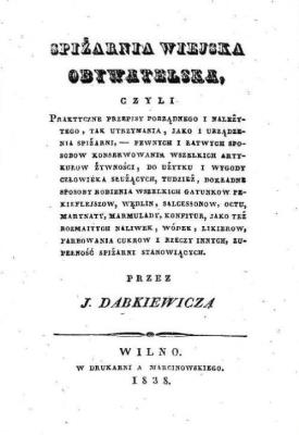 Spiżarnia wiejska obywatelska. Autor: Dąbkiewicz J.. SmakLiter.pl Okładka książki Spiżarnia wiejska obywatelska