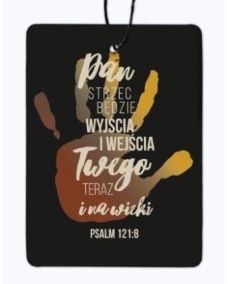 Opakowanie Zawieszka zapachowa - New car Ps. 121:8 czarny