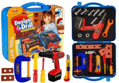 Zestaw narzędzi w walizce Wiertarka Młotek Nożyk. Wydawca: Lean Toys. SmakLiter.pl Opakowanie Zestaw narzędzi w walizce Wiertarka Młotek Nożyk