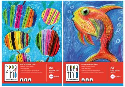 Opakowanie Blok rysunkowy biały A3/20K Creatino (10szt)