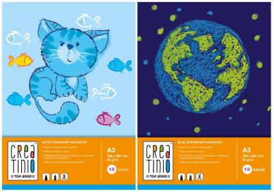 Opakowanie Blok rysunkowy kolorowy A3/10K Creatino (10szt)