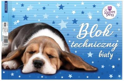 Opakowanie Blok techniczny biały A4/10K Pies