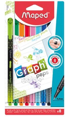 Opakowanie Cienkopis Graph Peps Deco 8 kolorów MAPED