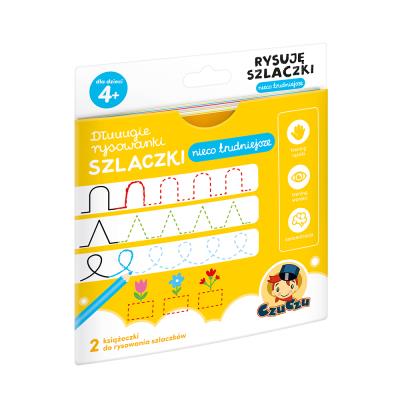 DŁUUUGIE RYSOWANKI RYSUJĘ SZLACZKI NIECO TRUDNIEJSZE 4+ CZUCZU. Autor: Opracowanie zbiorowe. SmakLiter.pl Okładka książki DŁUUUGIE RYSOWANKI RYSUJĘ SZLACZKI NIECO TRUDNIEJSZE 4+ CZUCZU