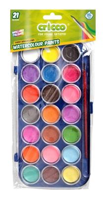 Farby akwarelowe 21 kolorów CRICCO. Wydawca: Cricco. SmakLiter.pl Opakowanie Farby akwarelowe 21 kolorów CRICCO