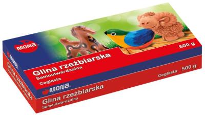Opakowanie Glina rzeźbiarska samoutw. ceglasta 500g MONA