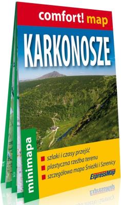 Karkonosze; laminowana mapa turystyczna mini 1:90 000. Autor: praca zbiorowa. SmakLiter.pl Okładka książki Karkonosze; laminowana mapa turystyczna mini 1:90 000