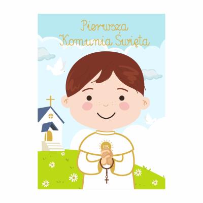 Okładka książki Karnet B6 Komunia chłopiec kolor