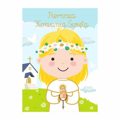 Okładka książki Karnet B6 Komunia dziewczynka kolor