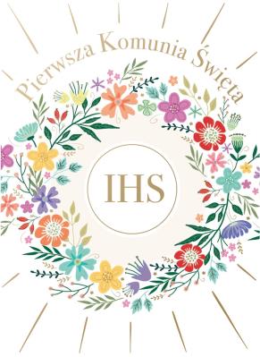 Okładka książki KARNET B6 KOMUNIA Z KIESZONKĄ KWIATY