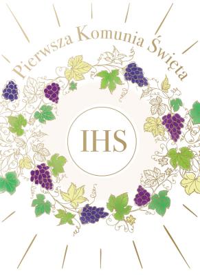 Okładka książki KARNET B6 KOMUNIA Z KIESZONKĄ WINOGRONA