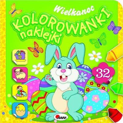 Kolorowanki naklejki Wielkanoc. Autor: Piotr Kozera. SmakLiter.pl Okładka książki Kolorowanki naklejki Wielkanoc