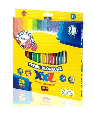 Opakowanie Kredki Astra ołówkowe heksagonalne 24 kolory grafit 4mm