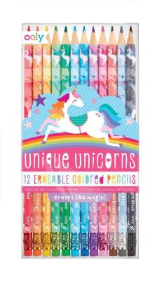 Opakowanie Kredki ołówkowe ścieralne Jednorożce 12 kolorów