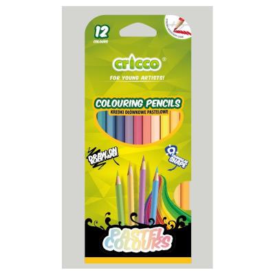 Opakowanie Kredki trójkątne pastelowe 12 kolorów CRICCO