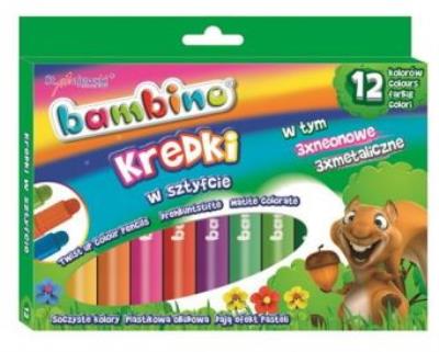 Opakowanie Kredki w sztyfcie BAMBINO 12 kolorów