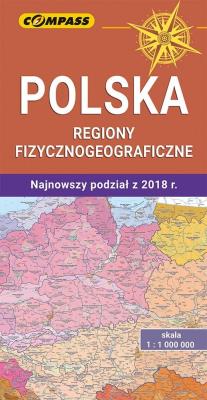 Okładka książki Mapa - Polska regiony fizycznogeograficzne
