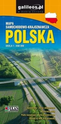 Mapa samoch-kraj. - Polska 1:650 000. Autor: Opracowanie zbiorowe. SmakLiter.pl Okładka książki Mapa samoch-kraj. - Polska 1:650 000