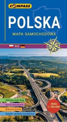 Okładka książki Mapa samochodowa - Polska 1:700 000 w.2020