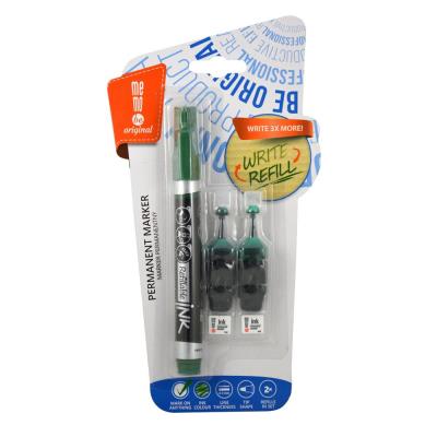 Opakowanie Marker permanentny + 2 ampułki zielony MemoBe