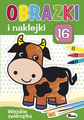 Obrazki i naklejki Wiejskie zwierzęta. Autor: Piotr Kozera. SmakLiter.pl Okładka książki Obrazki i naklejki Wiejskie zwierzęta