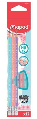 Opakowanie Ołówek Blackpeps Pastel HB z gumką (12szt) MAPED