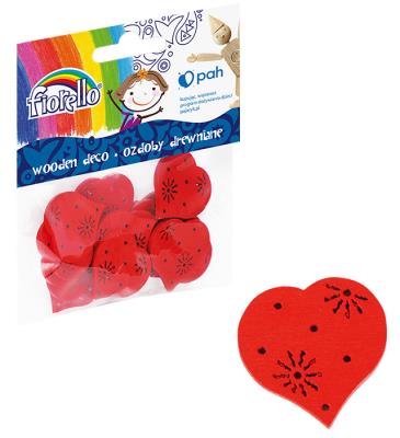 Ozdoby drewniane Serduszka 15szt FIORELLO. Wydawca: Fiorello. SmakLiter.pl Opakowanie Ozdoby drewniane Serduszka 15szt FIORELLO