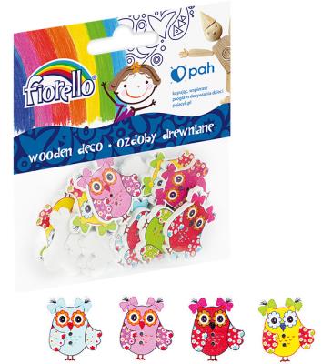 Ozdoby drewniane Sowa 15szt FIORELLO. Wydawca: Fiorello. SmakLiter.pl Opakowanie Ozdoby drewniane Sowa 15szt FIORELLO