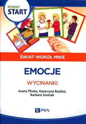 Pewny start Świat wokół mnie Emocje Wycinanki. Autor: Aneta Pliwka, Katarzyna Radzka, Barbara Szostak. SmakLiter.pl Okładka książki Pewny start Świat wokół mnie Emocje Wycinanki